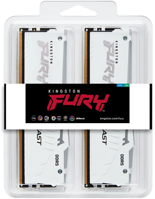 Kingston FURY Beast White RGB 32GB (2x16GB) DDR5 6000MT/s CL36