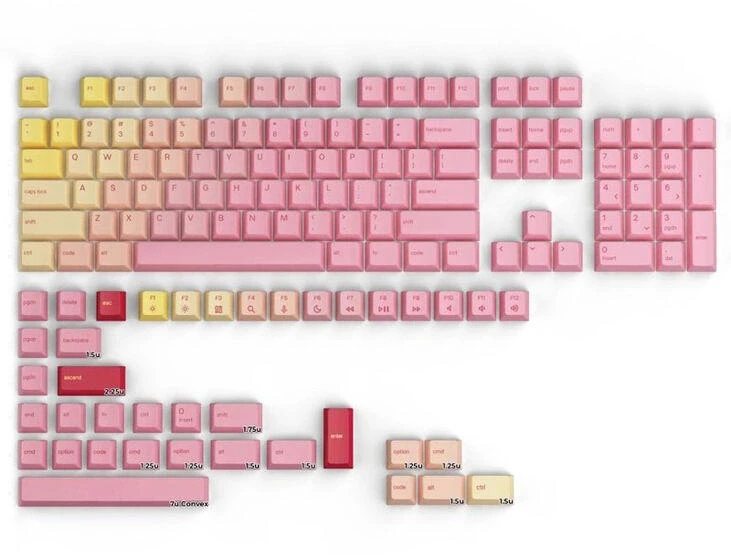 Капачки за механична клавиатура Glorious GPBT Keycaps - Pink Grapefruit