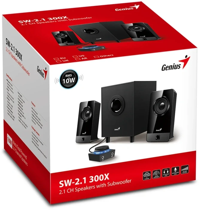 Genius тонколони 2.1 300X Black 10W
