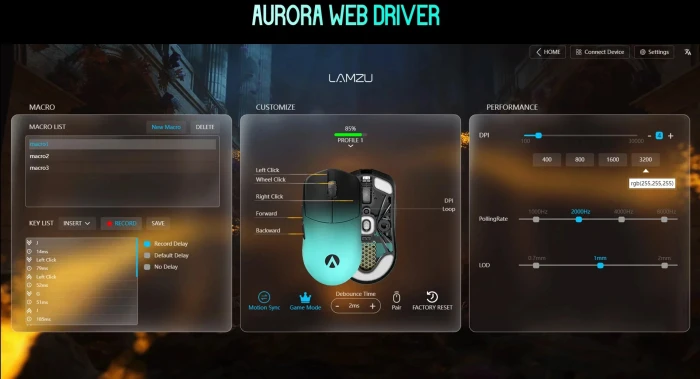 Lamzu MAYA X 8K Wireless - Aimlabs