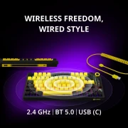 LORGAR KBP7075W Wireless PBT Yellow