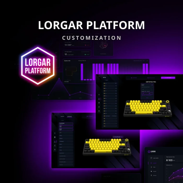 LORGAR KBP7075W Wireless PBT Yellow