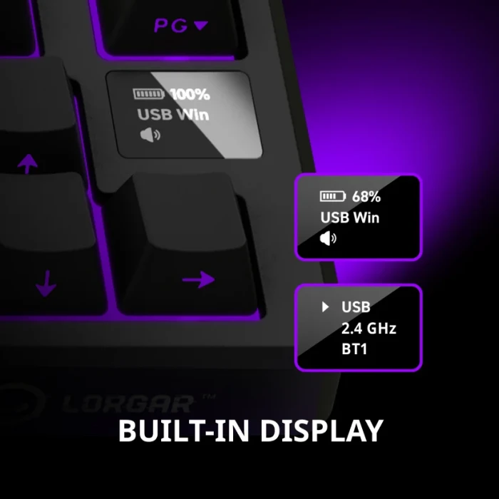 LORGAR KBP7075W Wireless PBT Yellow