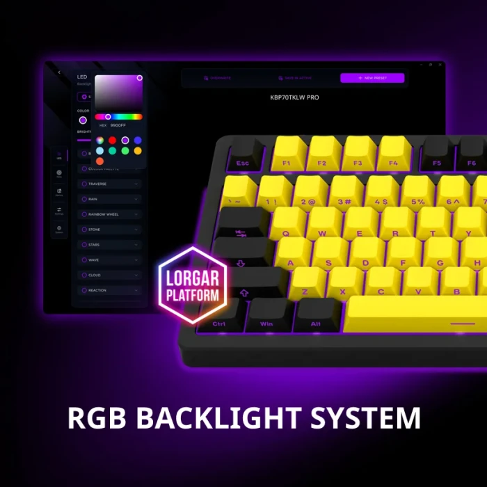 LORGAR KBP70TKLW Wireless PBT Yellow