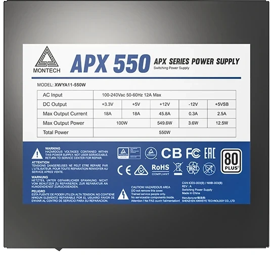 Montech APX 80 Plus 550W