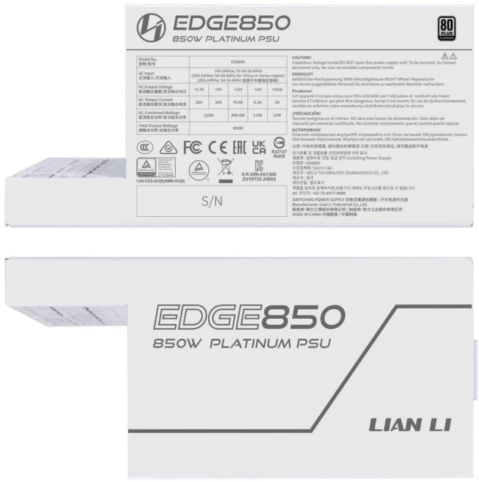 Lian Li White EDGE Platinum 850W