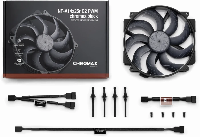 Noctua NF-A14x25r G2 PWM chromax.black