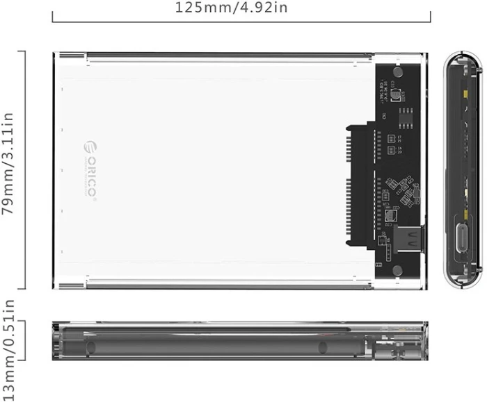Orico кутия за диск 2.5" USB-C