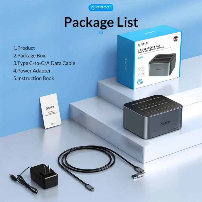 Orico Dock 2 x HDD/SSD 2.5"/3.5" Clone