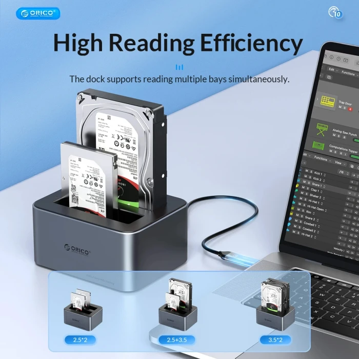 Orico Dock 2 x HDD/SSD 2.5"/3.5" Clone