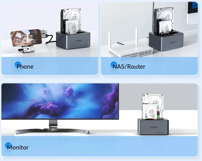 Orico Dock 2 x HDD/SSD 2.5"/3.5" Clone