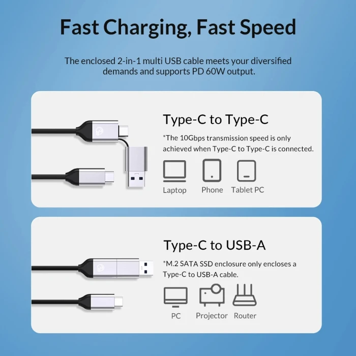Orico Dock HDD/SSD - 2.5/3.5" USB-C/A