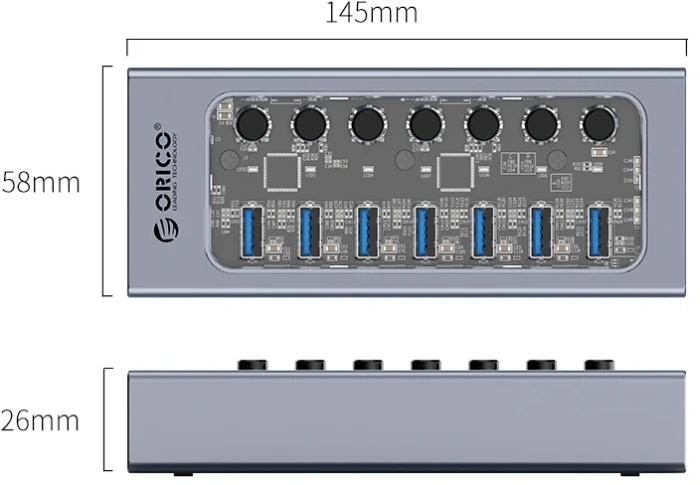 Orico AT2U3-7AB 7 x USB 5Gbps