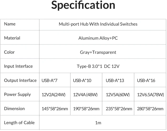 Orico AT2U3-7AB 7 x USB 5Gbps