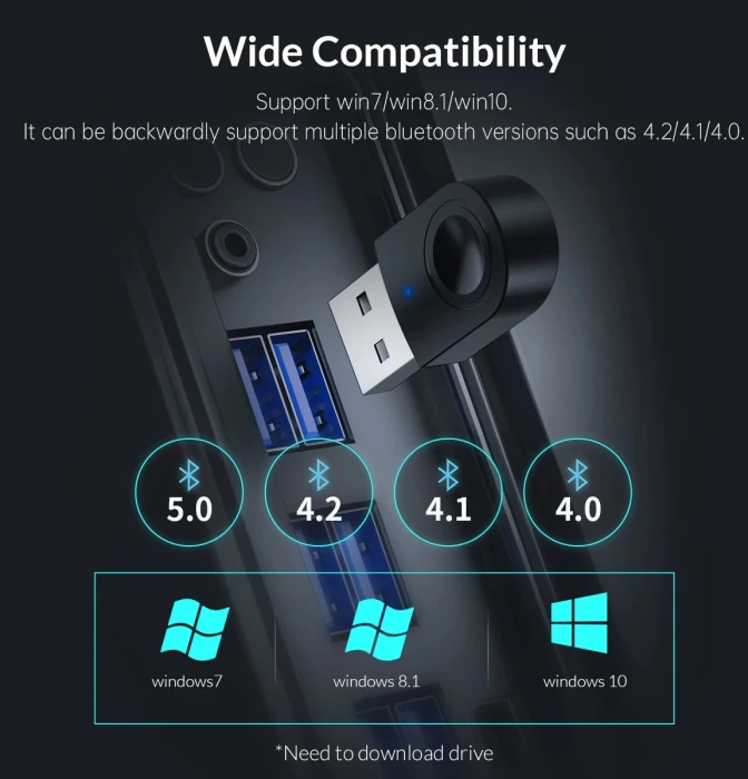 Orico BTA-608-BK Bluetooth 5.0 USB