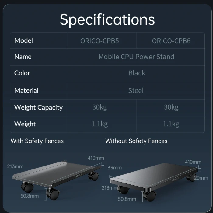 Orico поставка за компютър CPB6-BK