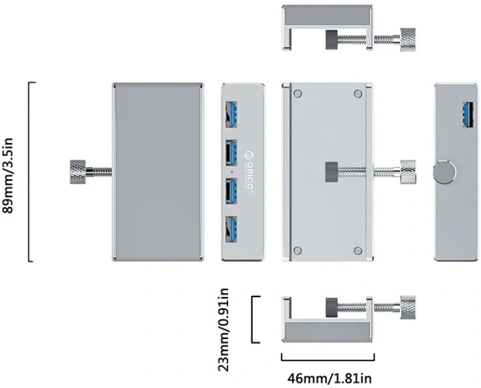 Orico MH4PU Clip Type 4 x USB 5Gbps