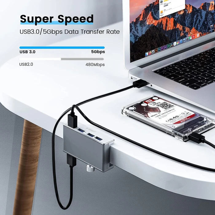 Orico MH4PU-P Clip Type 4 x USB 5Gbps