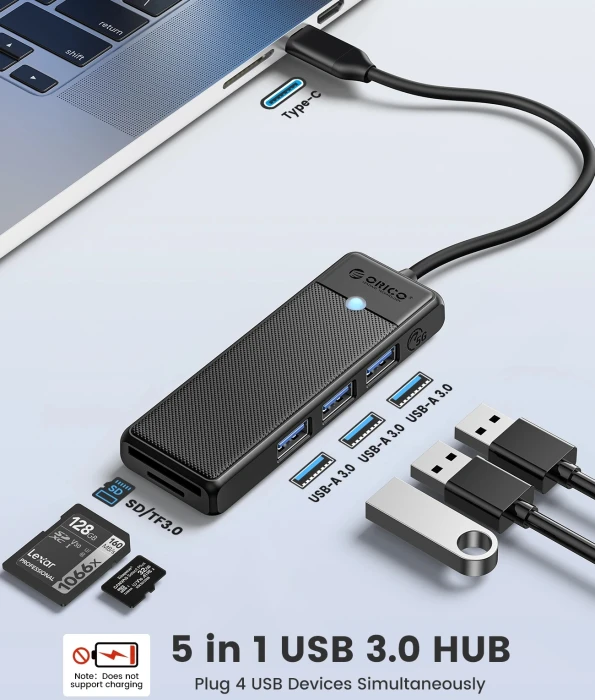 Orico 3 x USB 5Gbps + Card Reader