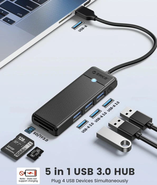 Orico 3 x USB 5Gbps + Card Reader