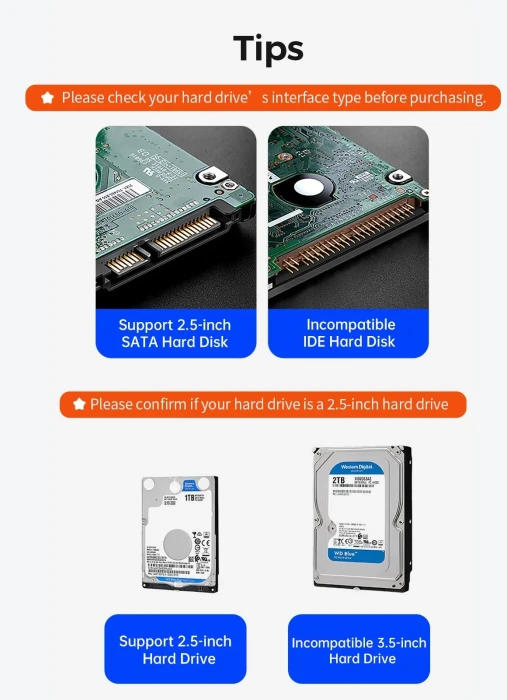 Orico TX25C3 кутия за диск 2.5" USB-C