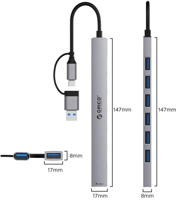 Orico HUB USB-C/A 7-port