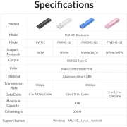 Orico PWM2 Black M.2 NVMe USB-C