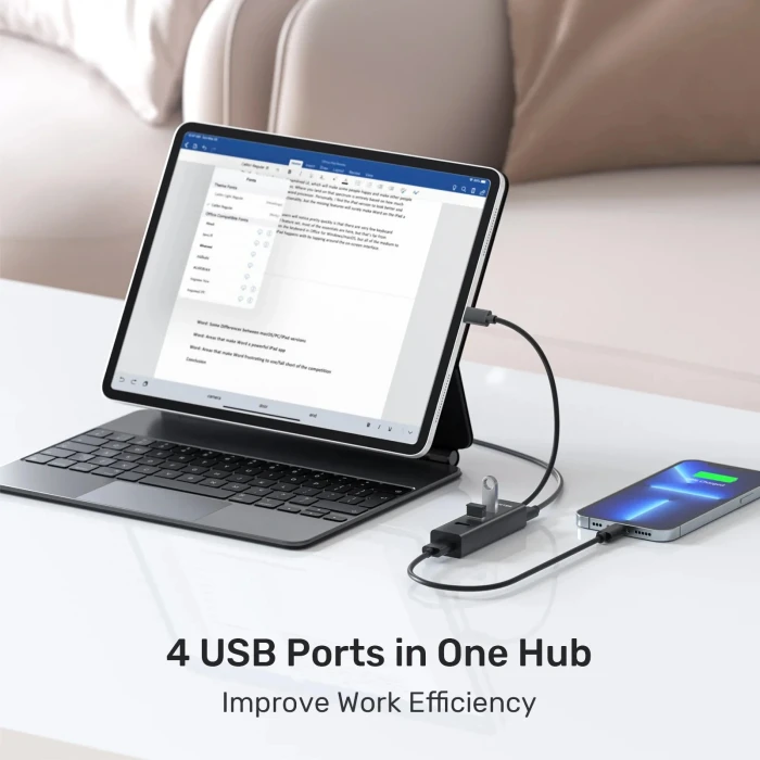 Unitek HUB USB-C - 4 x USB3.0 Black