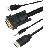 VCom кабел VGA + audio > HDMI 1.8m