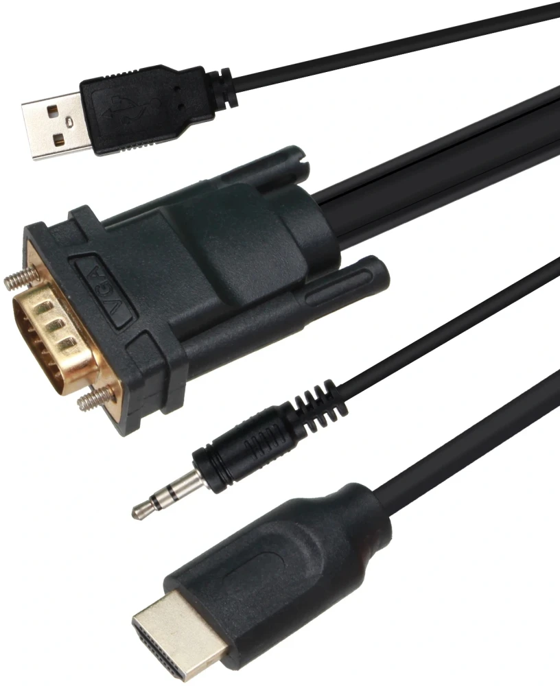 VCom кабел VGA + audio > HDMI 1.8m