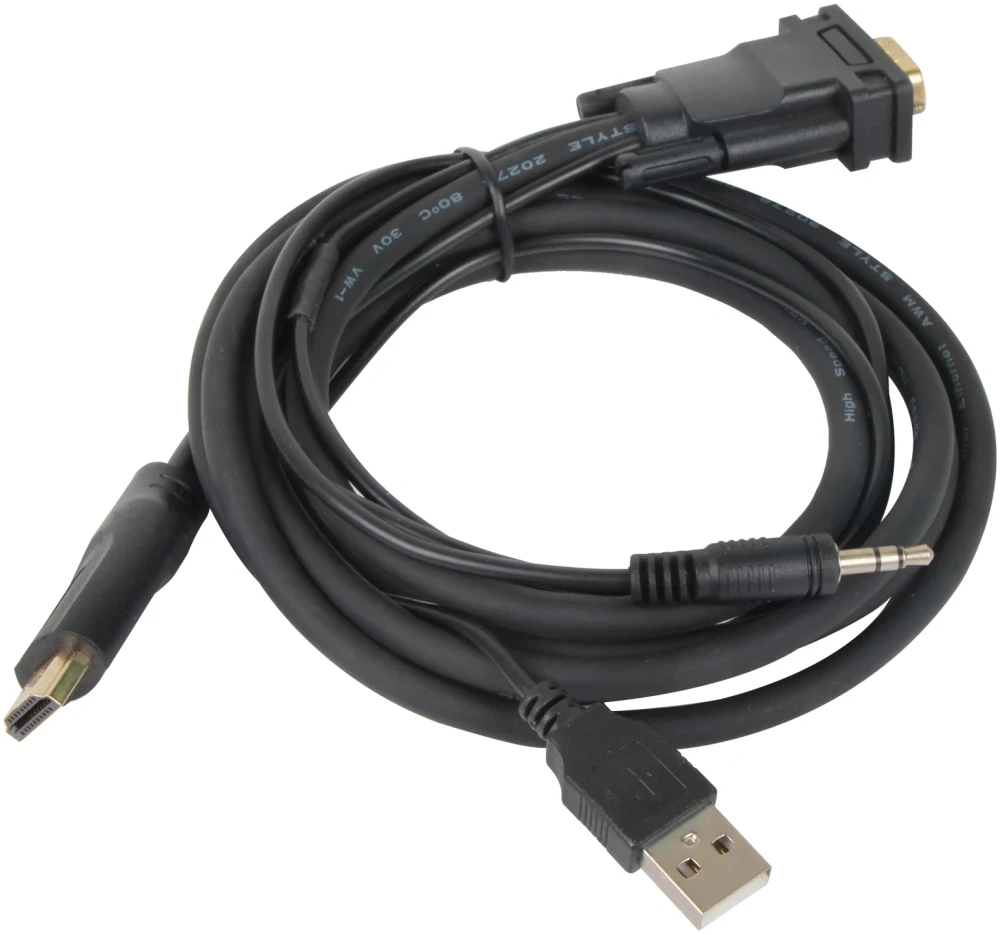 VCom кабел VGA + audio > HDMI 1.8m