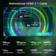 VCom Кабел HDMI v2.1 8K 60Hz 2.0m