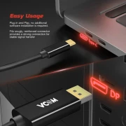 VCom USB-C > DisplayPort 4K 60Hz 1.8m