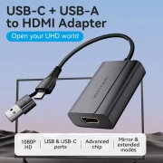 Vention адаптер USB-C/A > HDMI 1080p