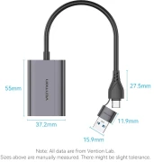 Vention адаптер USB-C/A > HDMI 1080p