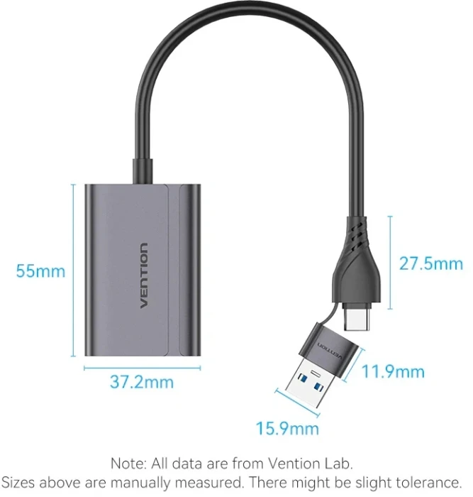 Vention адаптер USB-C/A > HDMI 1080p