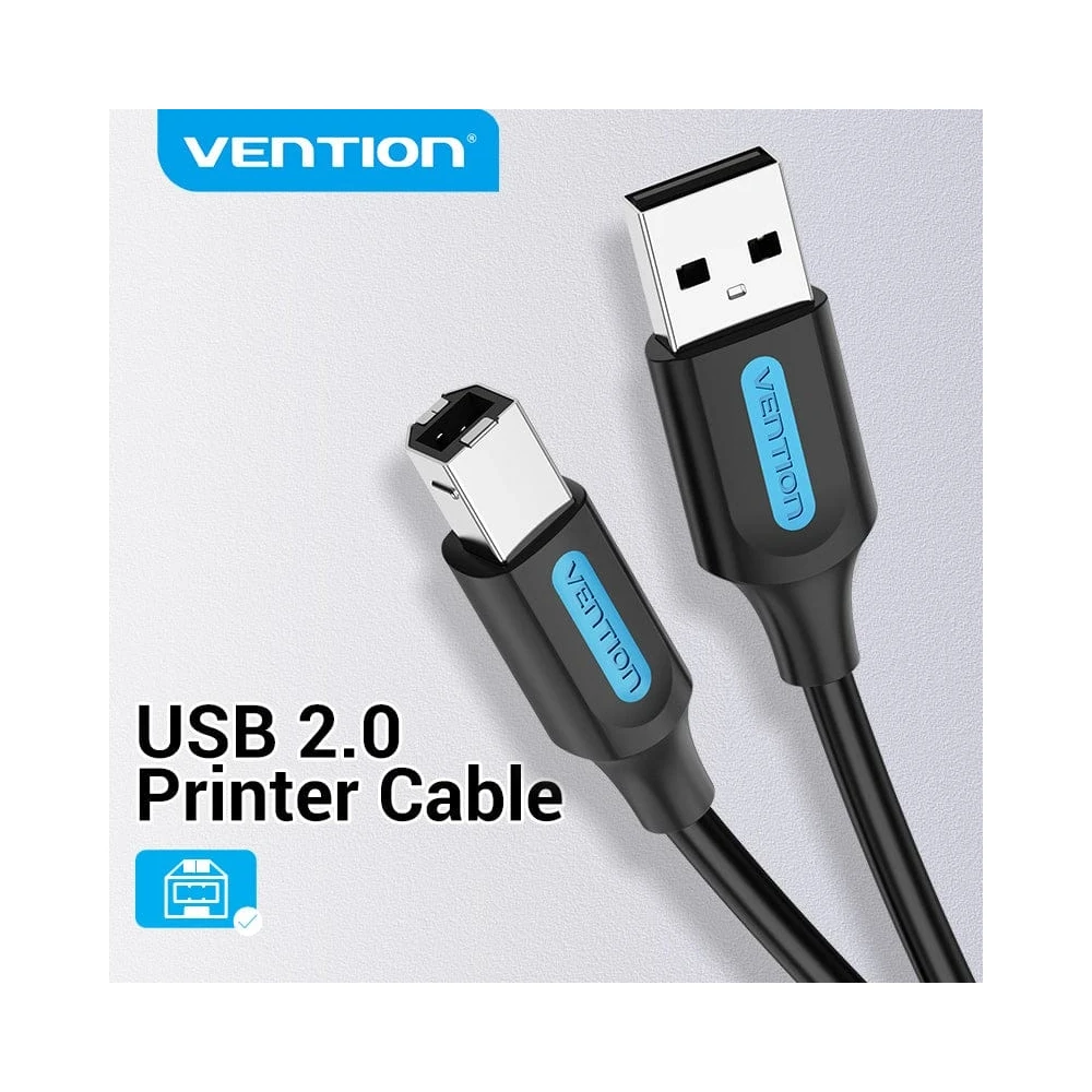 Vention Кабел USB 2.0 A Male to B Male, Black 1.5m - COQBG