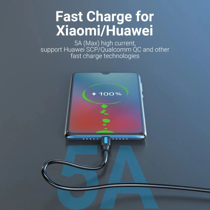 Vention Кабел USB 3.1 Type-C / USB 2.0 AM - 1M Black 5A Fast Charge - CORBF