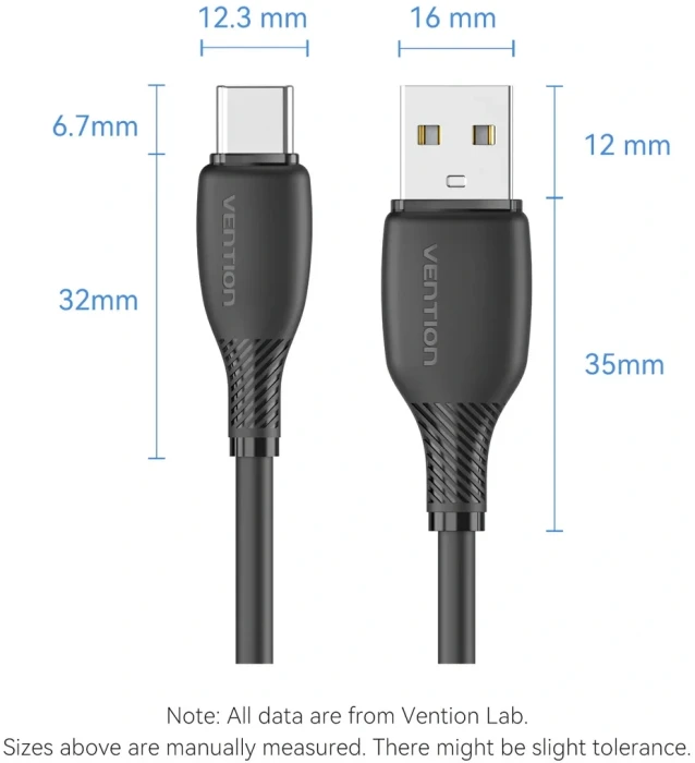 Vention USB-A 2.0 > USB-C - 0.25m