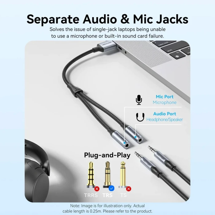 Vention звукова карта USB > 2 x 3.5mm