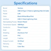 Vention USB 2.0 Type-C > Lightning 1.0m