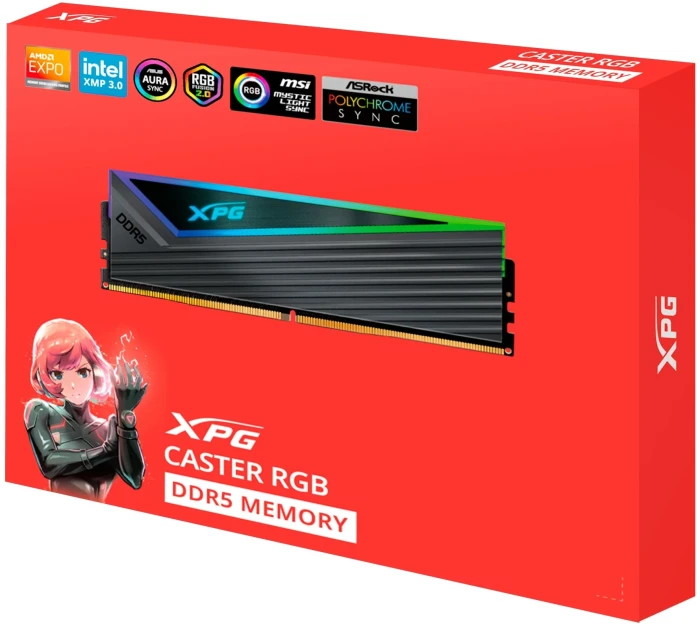 32GB (2x16) DDR5-6400 CL32 XPG CASTER RGB EXPO & XMP