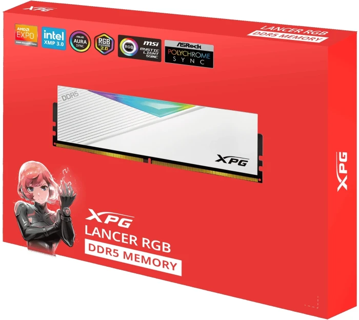 64GB (2x32) DDR5-6000 CL30 XPG LANCER RGB WHITE EXPO & XMP
