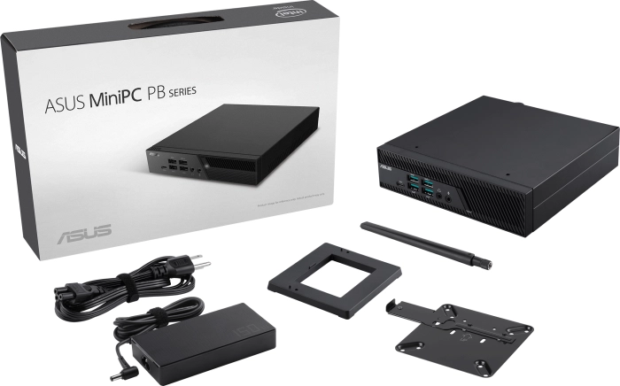 Комп.система ASUS Mini PC PB62-B3020ZH, Intel Core i3-10105, 8GB DDR4 RAM, 256GB M.2 NVMe PCIe 3.0 SSD, Wi-Fi 6, Bluetooth 5.0, 2*2, Windows 10 Pro