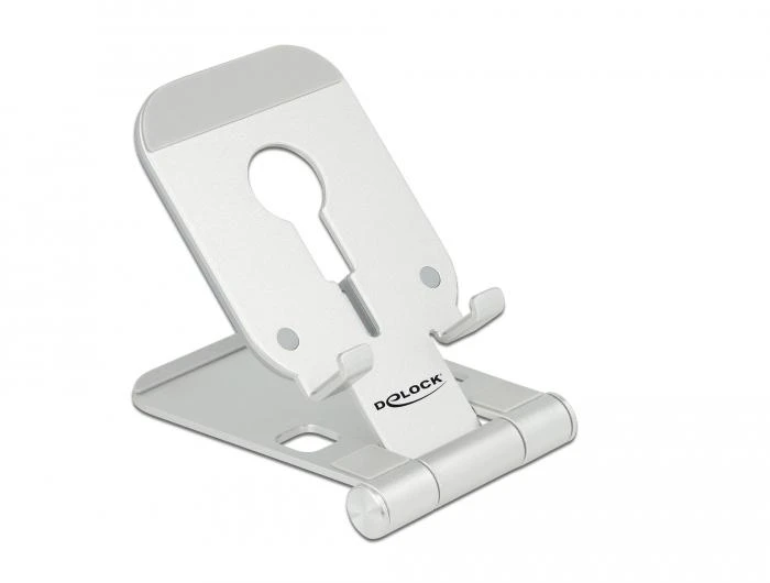 Поставка за смартфон DeLock 18426, Място за могнитно зарядно MagSafe, Алуминий, Сребрист