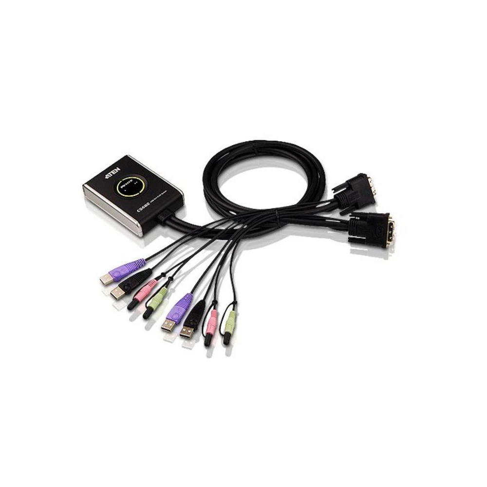 KVM суич ATEN CS682 - 4x USB A, 2x DVI, 4x 3.5mm jack
