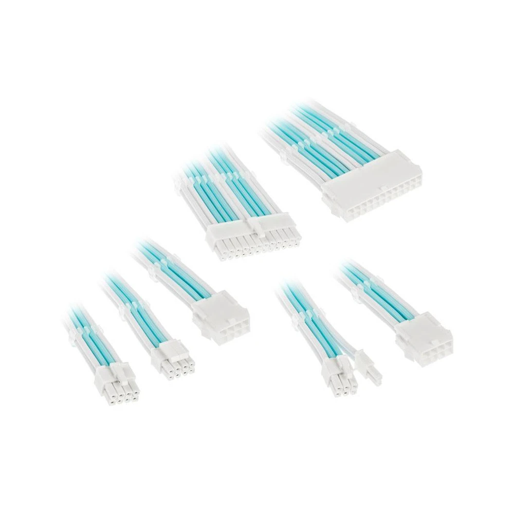 Комплект оплетени кабели Kolink Core, Brilliant/White/Powder Blue