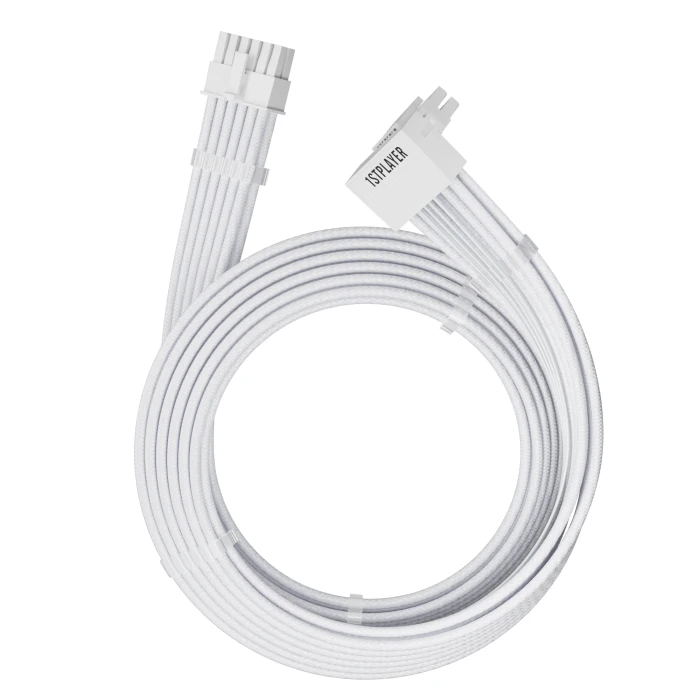 1stPlayer модулен кабел Custom Sleeved Modding Cable White - PCIe 5.0 12VHPWR M/M - FM2-B-WH