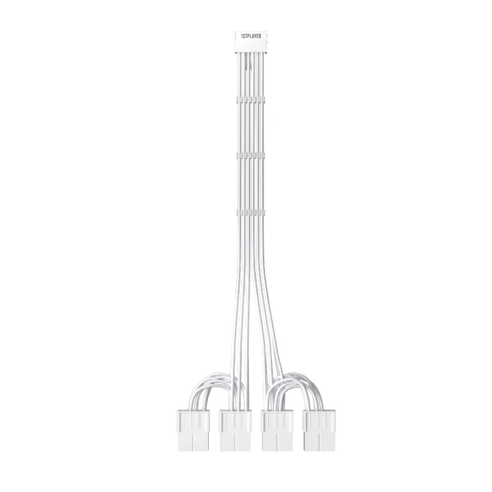 1stPlayer Custom Sleeved Modding Cable White - 4 x PCIe 8-pin to 12VHPWR - FM4-B-WH