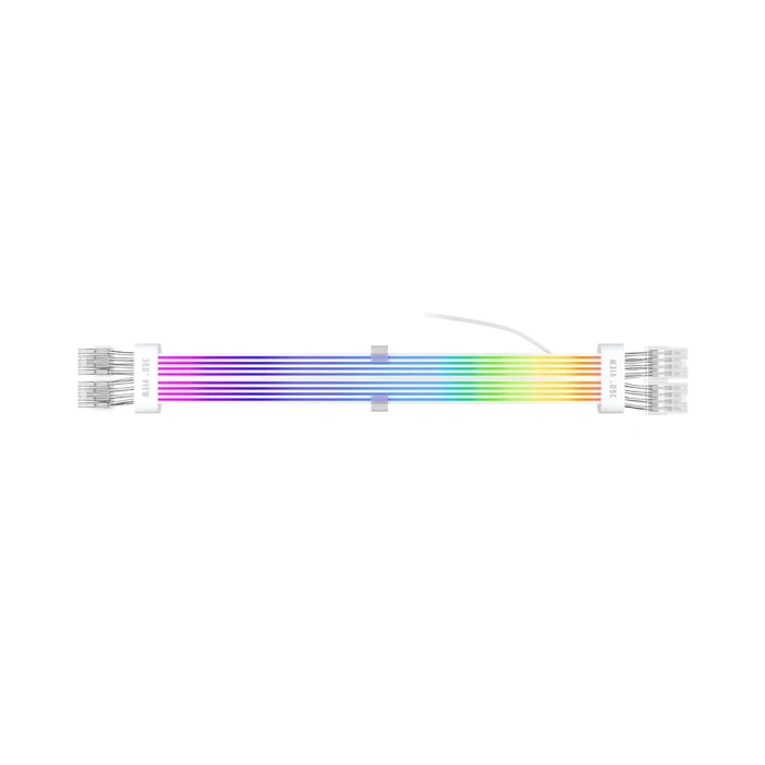 1stPlayer удължителен кабел Extension Modding Cable PCIe 6+2PIN Addressable RGB White - NC2-8P-WH